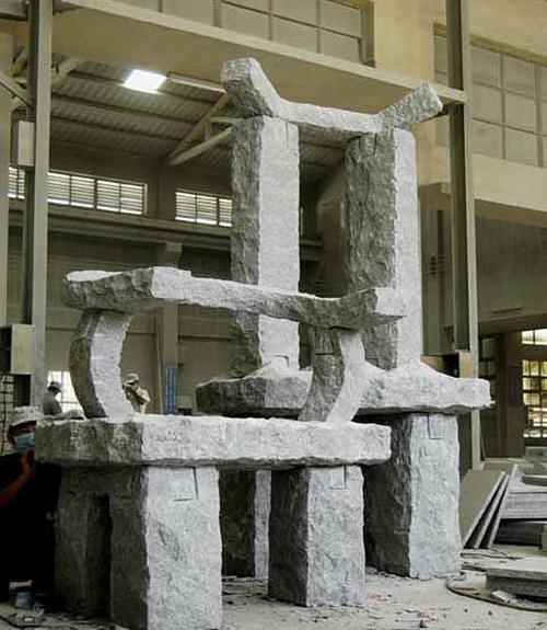 北京博仟雕塑厂家坐山观水石材雕塑